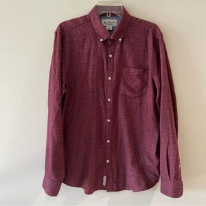 Penguin Men’s Red Long Sleeve Button-down Shirt